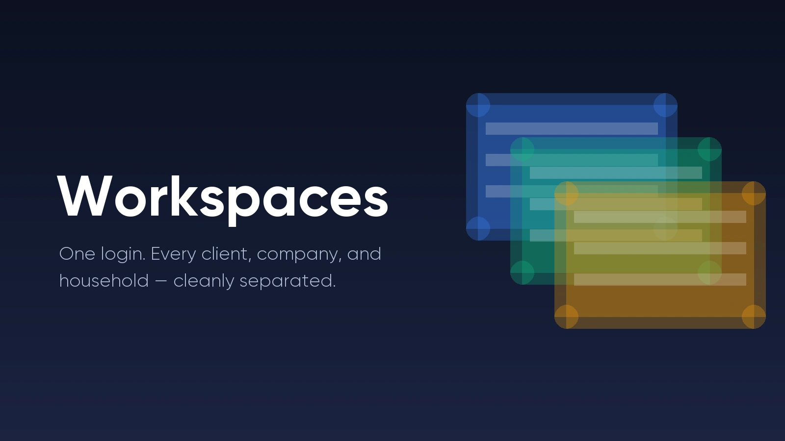 🗂️ Introducing Workspaces: for securely sharing financial data with your team, family or clients